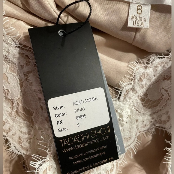 Anthropologie BHLDN Tadashi Shoji Lace Wedding Gown Cream White size 8 - Picture 4 of 13